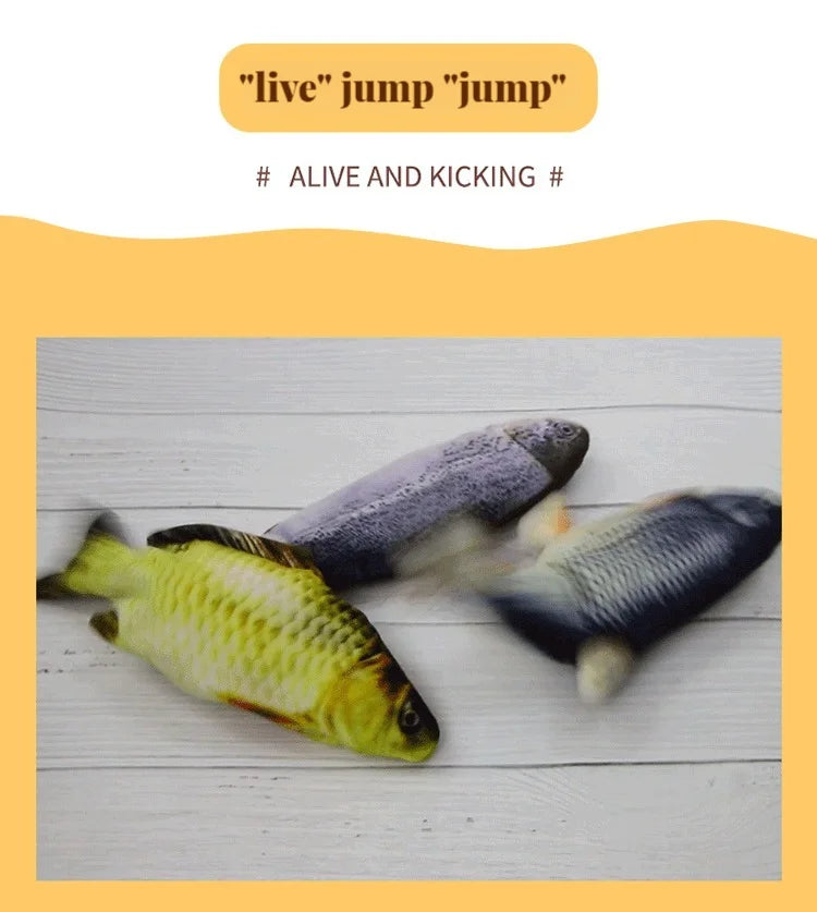 Interactive Electric Fish Cat Toy with USB Rechargeable Motion for Chewing, Playing & Entertainment