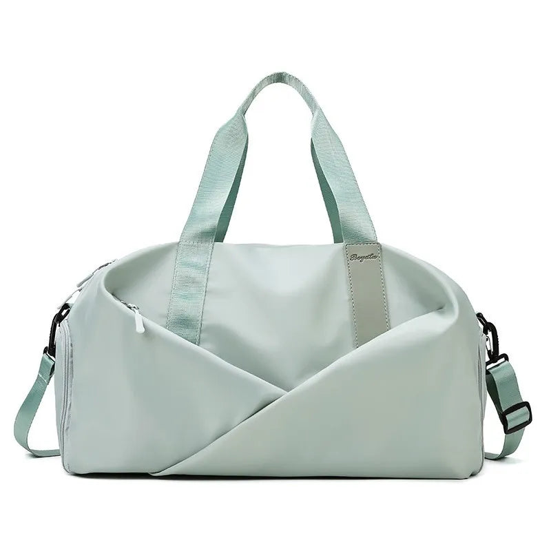 Women’s Gym Bag with Dry Wet Pocket – Sports Travel Duffel, Yoga Fitness Shoulder Tote, Swimming Weekend Bag with Shoe Compartment