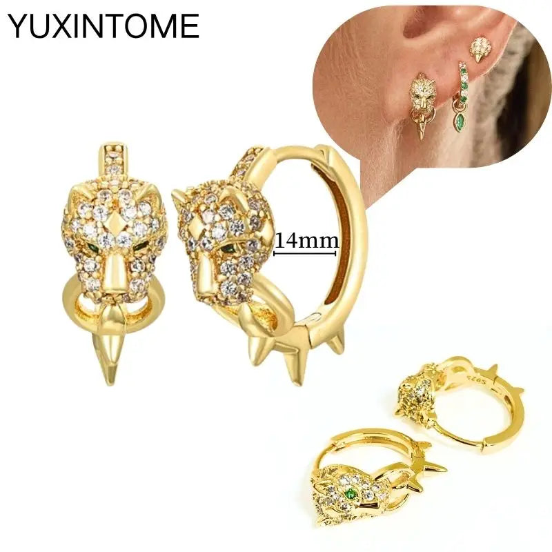 925 Sterling Silver Multi-Turn Hoop Earrings with White Zircon, Fashion Punk Jewelry for Women