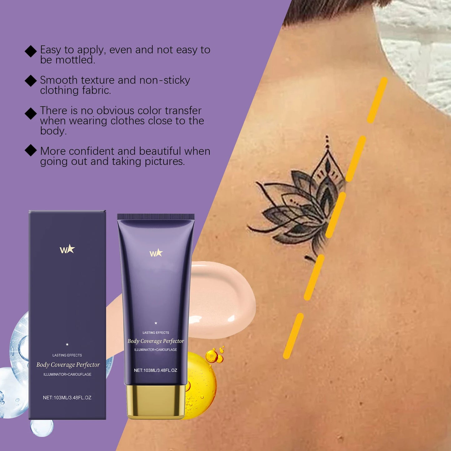 Tattoo Cover Concealer – Long-Lasting Waterproof Matte Full Coverage Body Makeup Foundation (103ml)