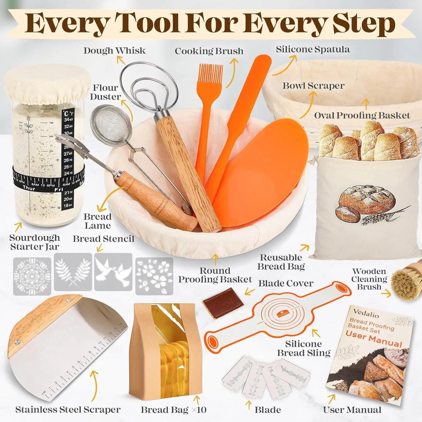 Professional Sourdough Bread Starter Kit 37 Pcs