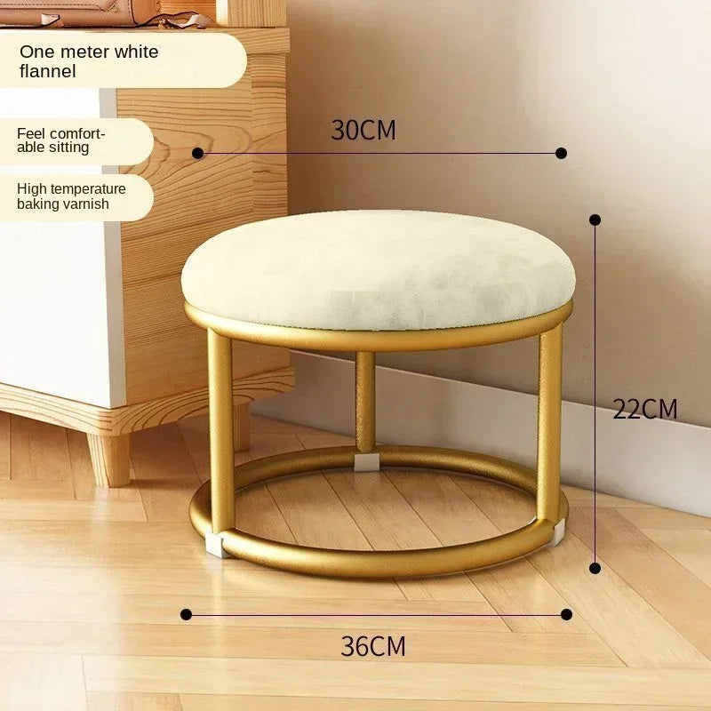 Small, Stackable, Round Household, Light Luxury and Modern, Simple, Living Room, Sofa Low Stool, Shoe  Door,  Changing