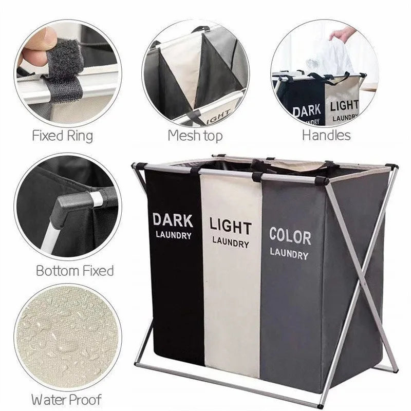 Foldable Laundry Basket, Waterproof Oxford Storage Bag, Portable Clothes Organizer