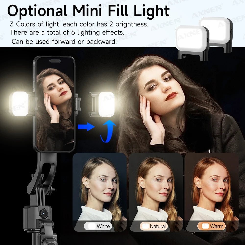 AI Face-Tracking Selfie Stick Tripod with Bluetooth Remote