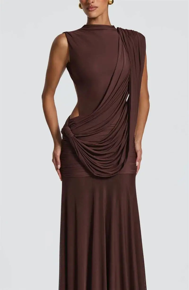 Mozision High Neck Backless Mermaid Maxi Dress