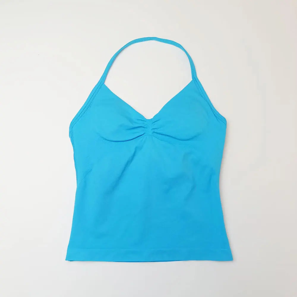 Women's Seamless Longline Yoga Tank Top with Removable Pads