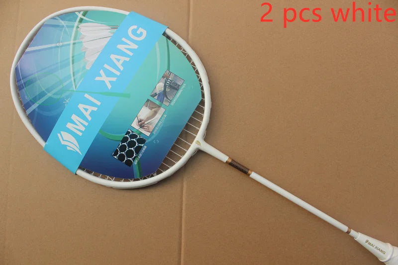 2PCS MAI XIANG Composite Carbon Badminton Rackets – Lightweight Racquets for Beginner & Training Use