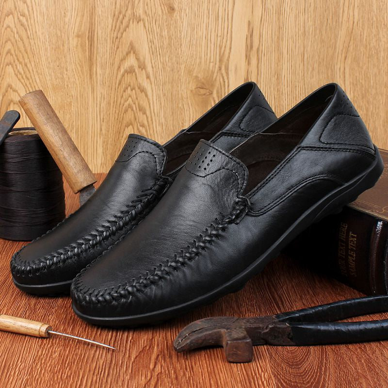 Men’s Genuine Leather Loafers – Italian-Style Breathable Slip-On Dress Shoes | Casual & Formal Fit, Plus Sizes