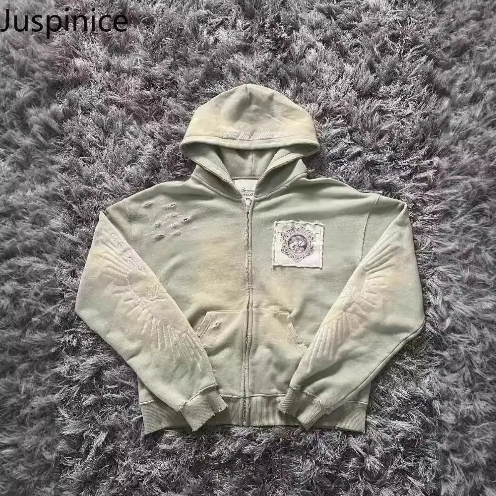 Korean Fashion Printed Short Hoodie – Versatile Zip-Up Cardigan Jacket for Men