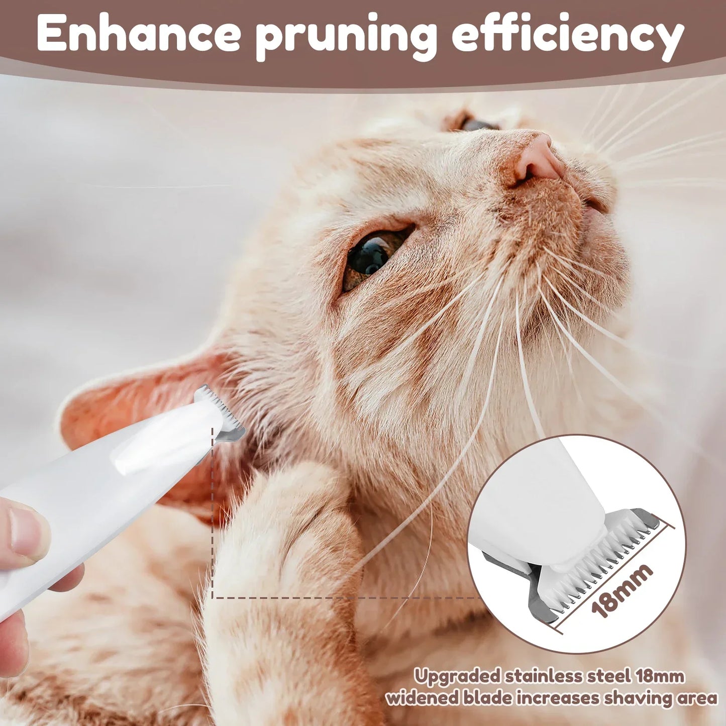 Dog Paw Trimmer with LED Light – Fully Waterproof Pet Grooming Clipper