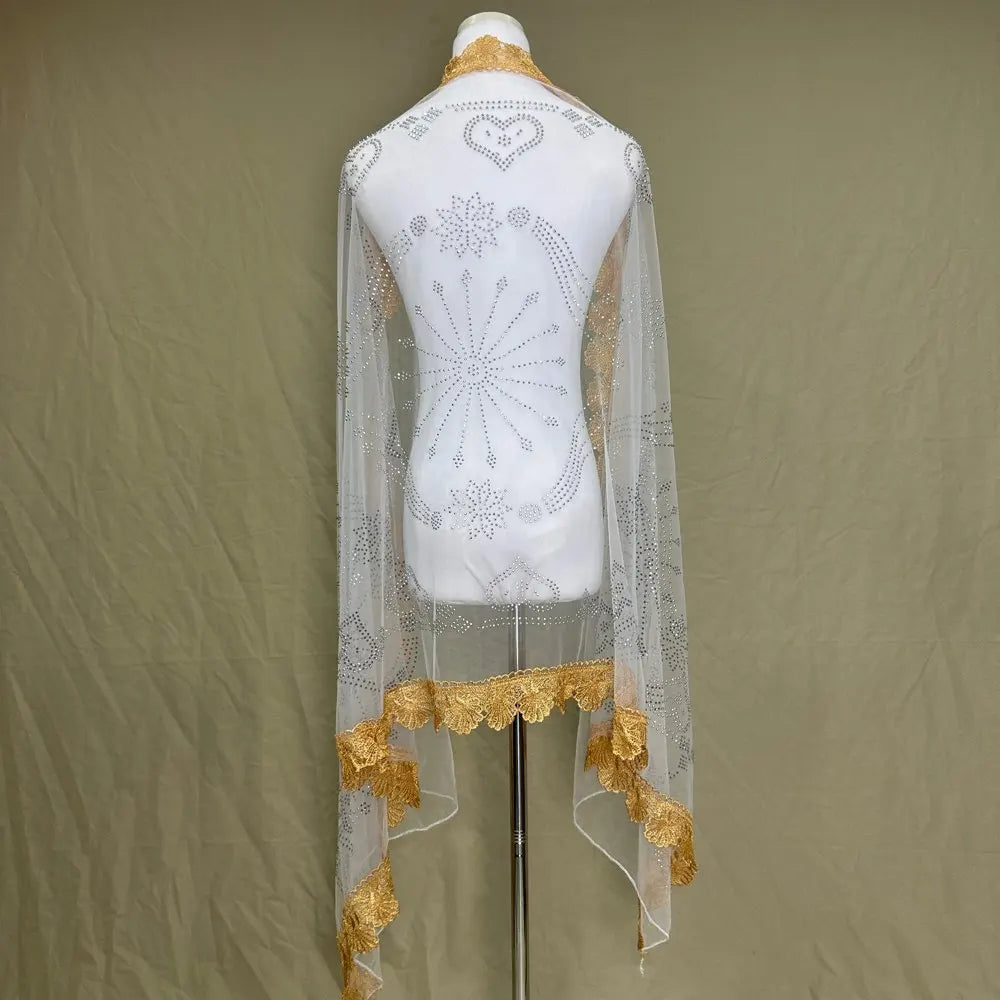 Women's Embroidered Voile Hijab Scarf