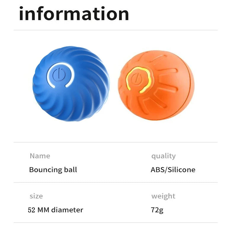 USB Rechargeable Interactive Pet Ball, Automatic Moving Toy for Puppies, Dogs, and Cats