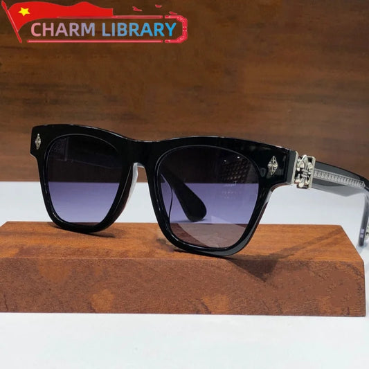 Charm Library Acetate Rectangle Sunglasses — UV400 Retro Style for Women