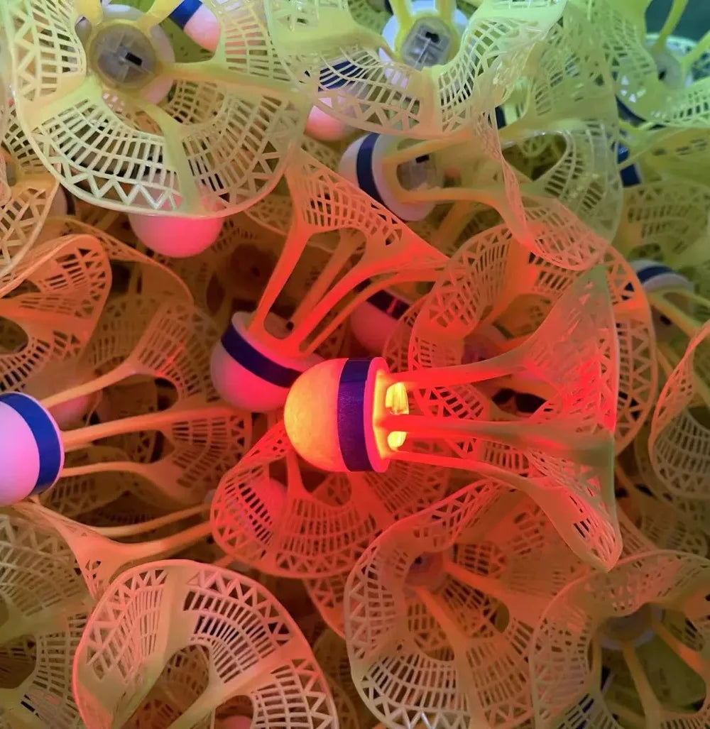 12 or 1 PCS LED Light-Up Badminton Shuttlecocks – Colorful Luminous Foam Badminton Balls for Kids and Sports