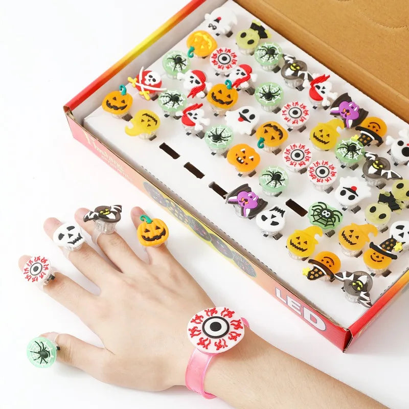 Halloween LED Flashing Rings Party Pack
