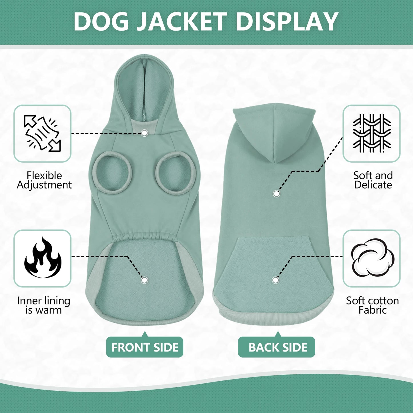 Christmas Sleeveless Dog Hoodie — Warm Pet Sweatshirt for Small to Large Dogs