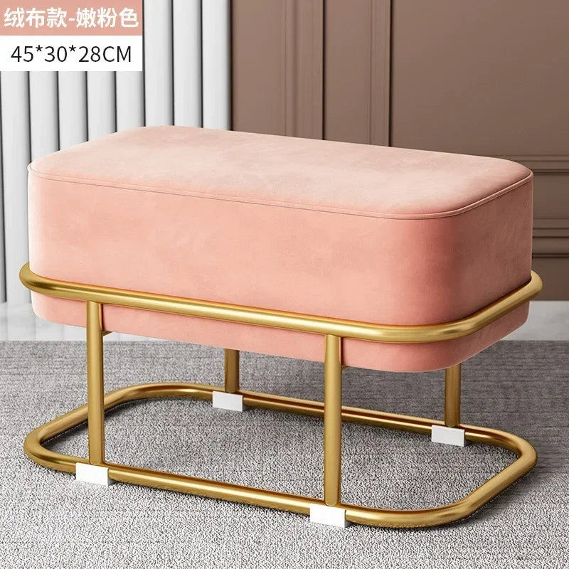 Seating Living Room Fabric Craft Shoe Changing Stool Home Doorway Sofa Stool Oval Rest Stool