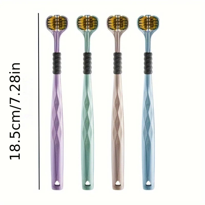 Three-Sided Soft Bristle Toothbrush (1PC / 2PCS / 4PCS) – Advanced Adult Oral Care for Gentle Cleaning & Gum Protection