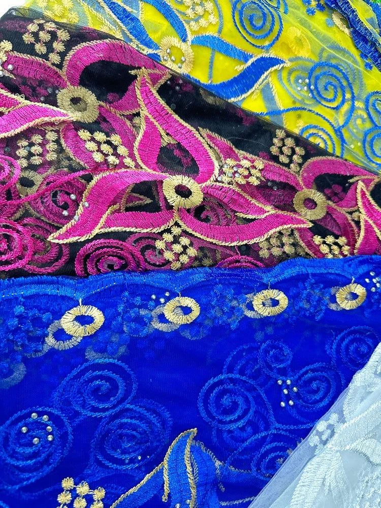 Women's Embroidered Voile Hijab Scarf