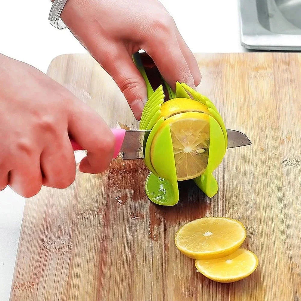 Galavilly Handheld Tomato and Lemon Slicing Guide, Fruit and Vegetable Holding Clip for Kitchen Food Prep