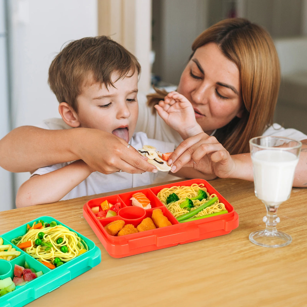 Cartoon Printed Microwavable Bento Lunch Box with 5 Compartments