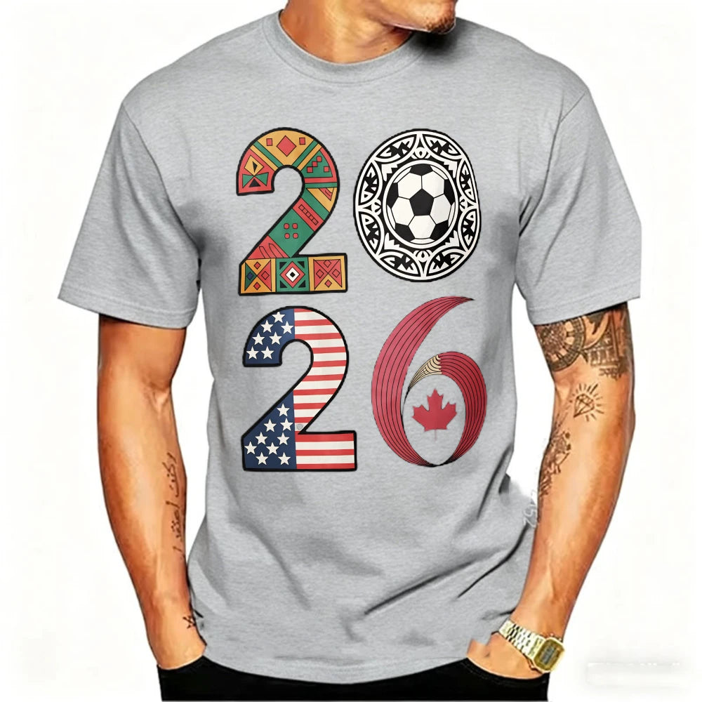 USA, Canada & Mexico Soccer Flag T-Shirt – Cotton Graphic Tee (2026 Edition)