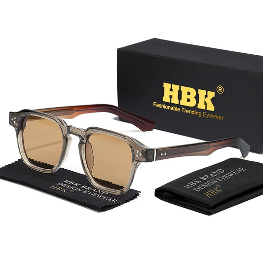 HBK Square Gradient Sunglasses — UV400 Vintage Style for Men