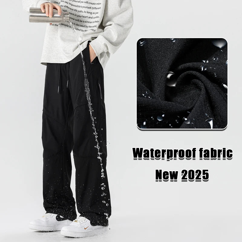 Men’s Casual Pants Loose Fit Straight Leg – Water-Resistant Everyday Trousers Spring Fashion