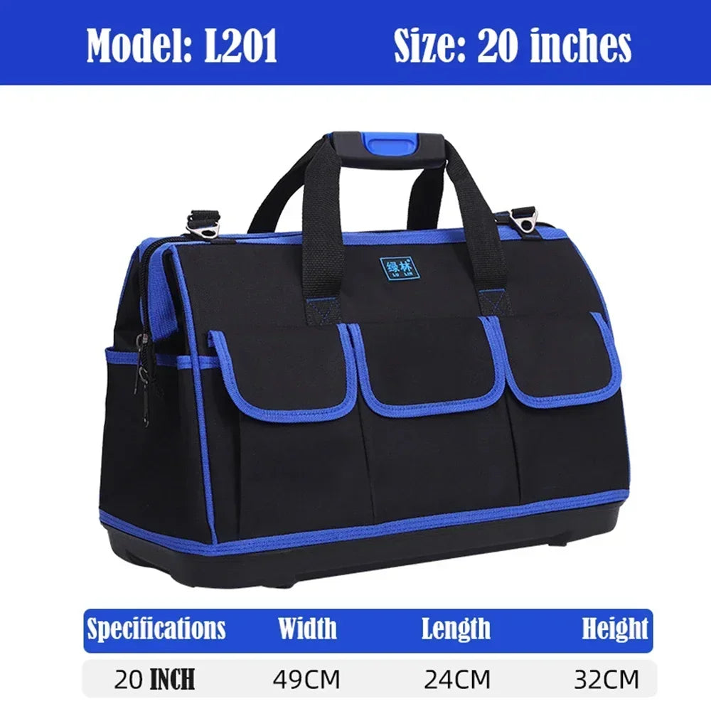 Large Oxford Cloth Tool Bag, Thickened Heavy-Duty Multi-Functional Tool Organizer for Electricians, Carpenters & Repairs