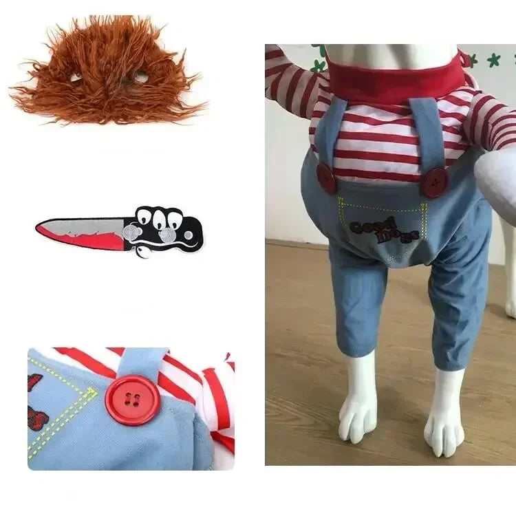 Halloween Stuffed-Body Pet Costume with Wig Hat