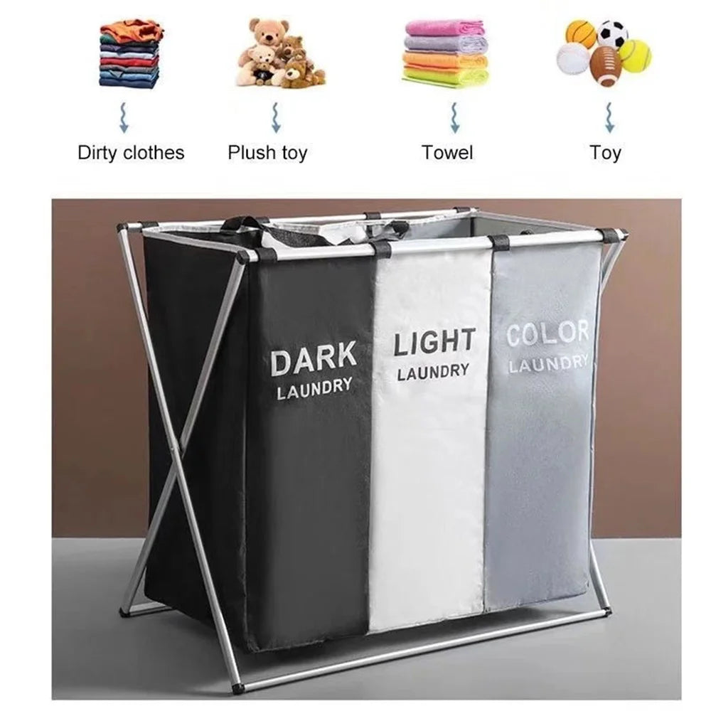 Foldable Laundry Basket, Waterproof Oxford Storage Bag, Portable Clothes Organizer