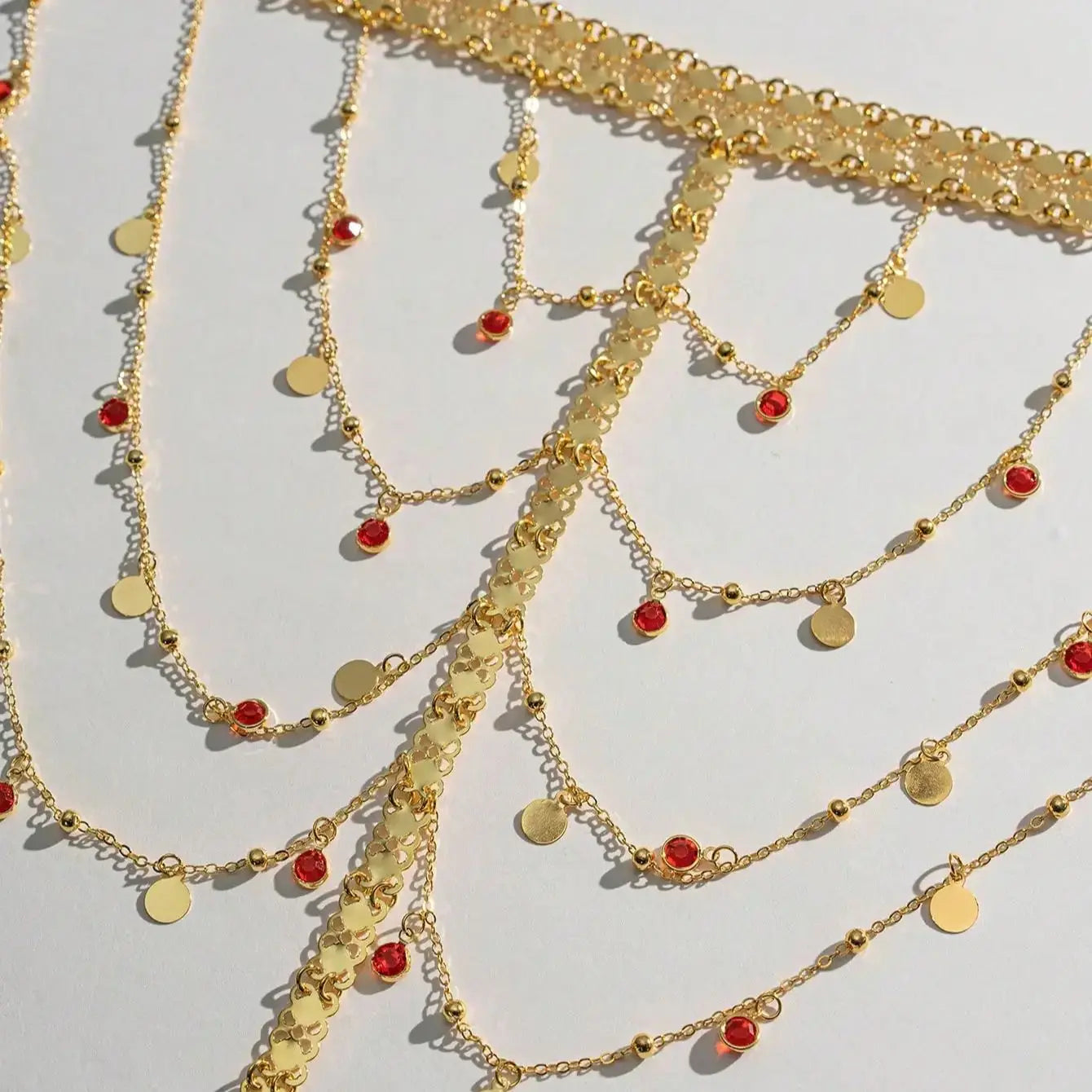 Kurdish-Ottoman-Arabic Bridal Headdress – 24K Gold-Plated Coin Veil Chain with Evil Eye Fringe for Henna Night & Wedding Ceremonies