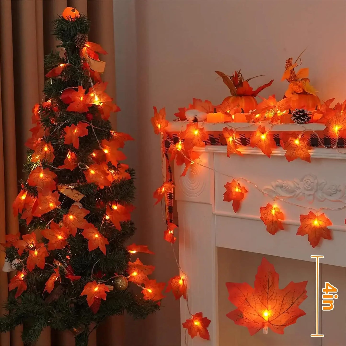 2/3M LED Maple Leaf String Lights – Christmas, Halloween & New Year Decoration
Artificial Maple Leaf Garland with LED Lights – Perfect for Home, Party, DIY Decor & Seasonal Events