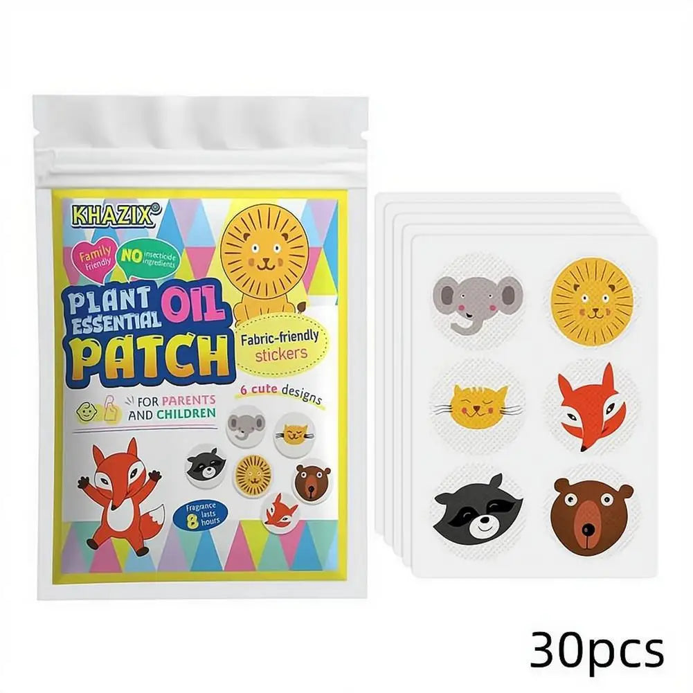 30PCS Natural Plant Essential Oil Mosquito Repellent Stickers – Long-Lasting Protection for Travel, Camping, Hiking & Outdoor Use