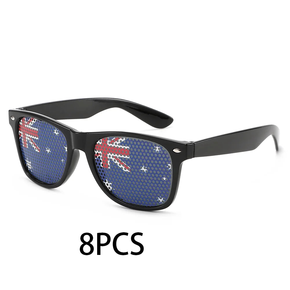 8PCS HD Vision Flag Sunglasses – Football Fan Sports Party Eyewear