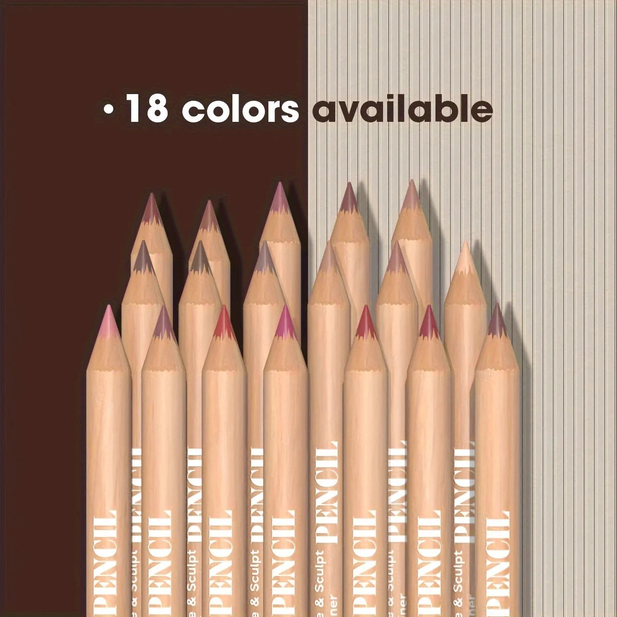 Velvet Matte Lip Liner Pencil Set (6-Piece), Long-Lasting, Smooth Lip Definition