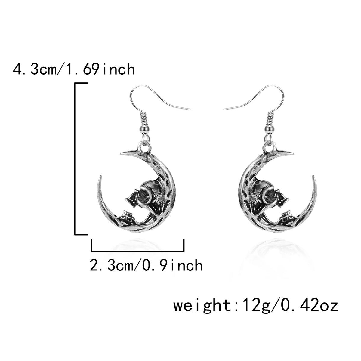 rinhoo Halloween Skull and Skeleton Dangle Earrings for Women, Gothic Zinc Alloy Statement Jewellery for Punk Outfits and Costume Parties