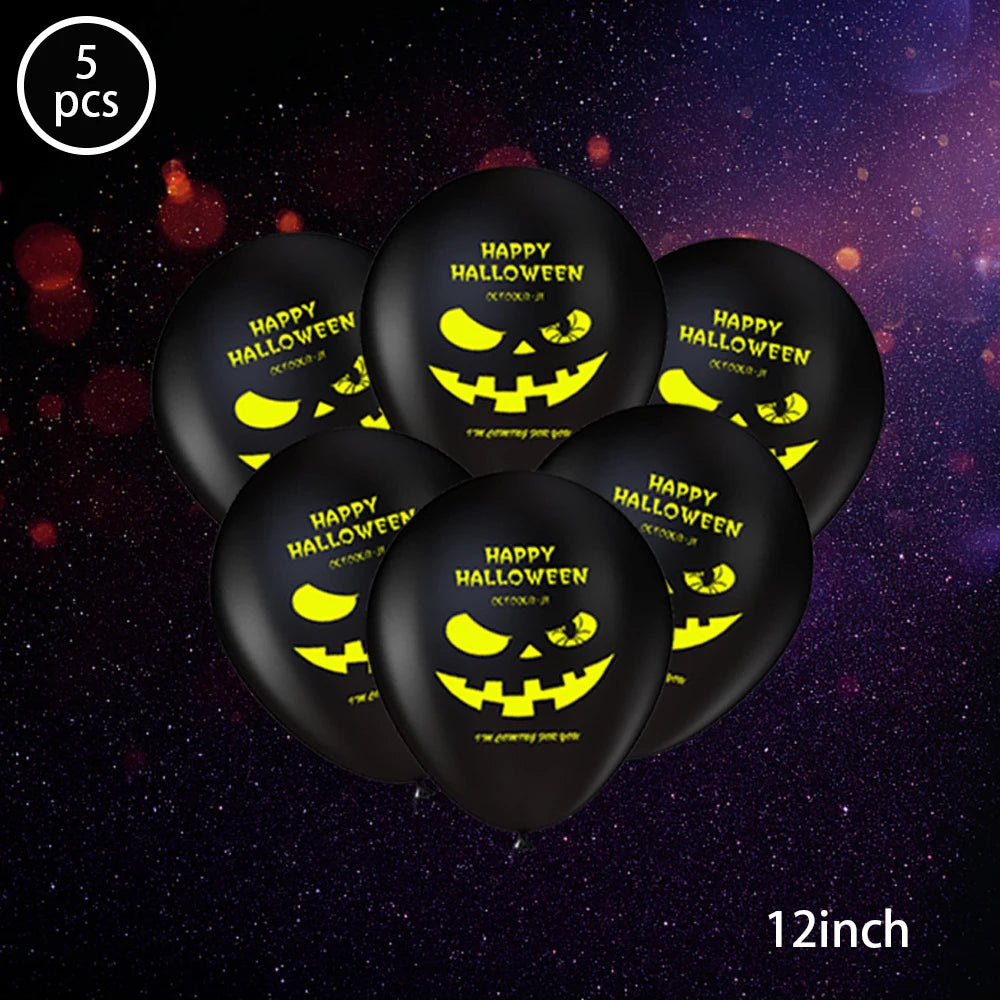 Halloween 12-Inch Latex Balloons for Spooky Party Decorations