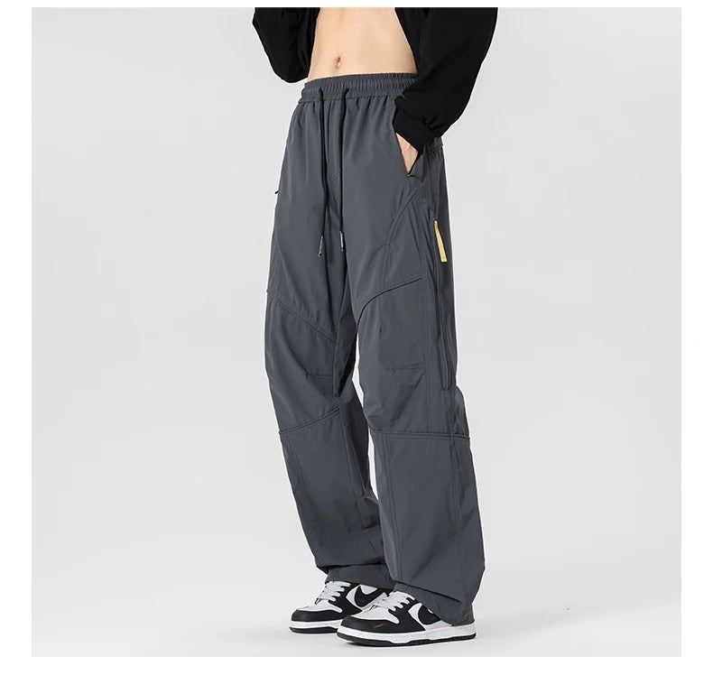 Men’s Casual Pants Loose Fit Straight Leg – Water-Resistant Everyday Trousers Spring Fashion