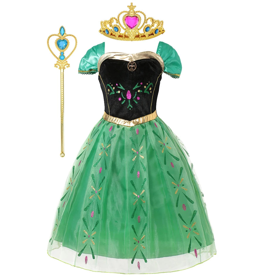 Kids Princess Costume Dress – Full Print Cosplay Outfit for Birthday, Carnival & Party