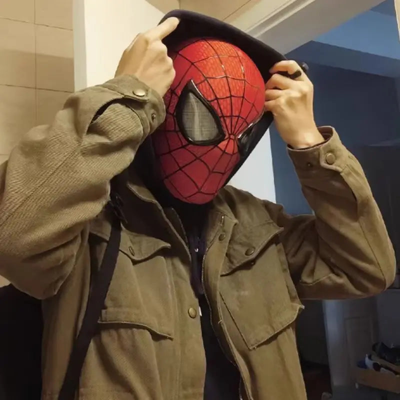 Marvel Miles Morales Spider-Man Moving Eyes Electronic Mask – 1:1 Cosplay Headgear with Remote Control