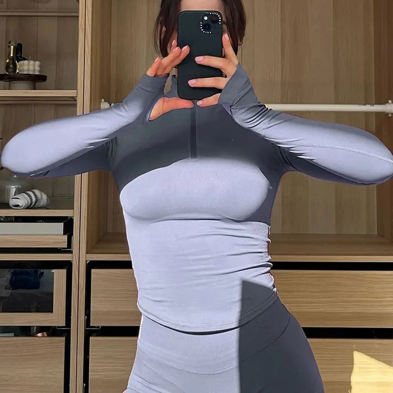 Women's Long Sleeve Half-Zip Yoga & Gym Top