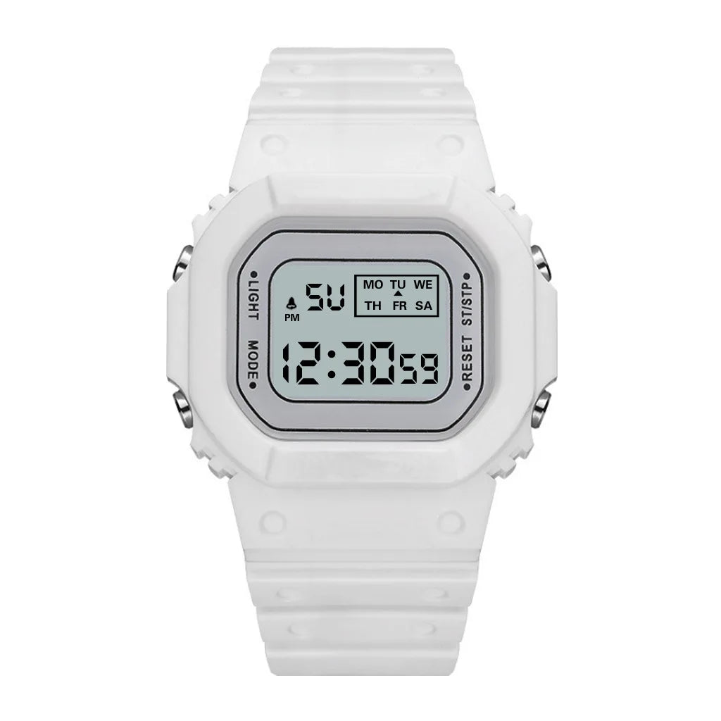 Vintage LED Digital Watch with Steel Strap – Unisex Electronic Sports Wristwatch, Valentine’s Day Gift