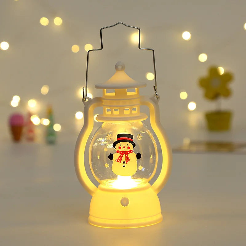 Christmas LED Lantern Light – Santa Decorative Lamp for Winter Home Display