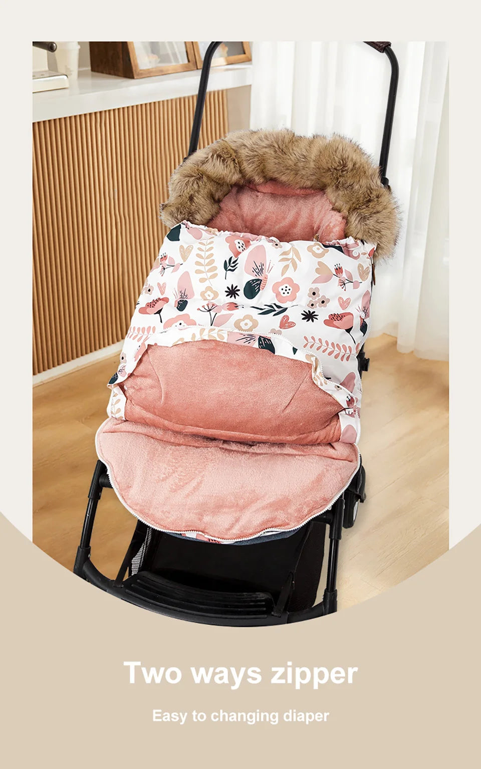 Baby Stroller Footmuff with Removable Collar