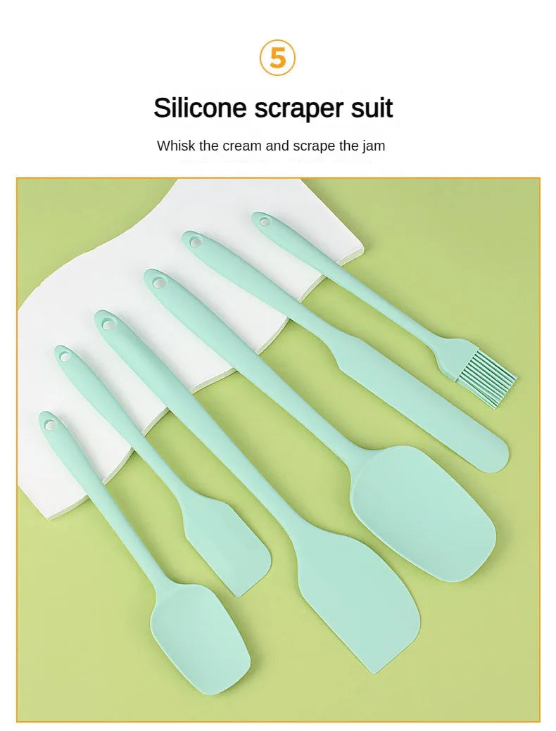 6-Piece Silicone Spatula Set for Baking – Includes Cake Frosting Brush, Non-Stick Scrapers & Cream Spreaders | Cute & Functional Kitchen Gadgets