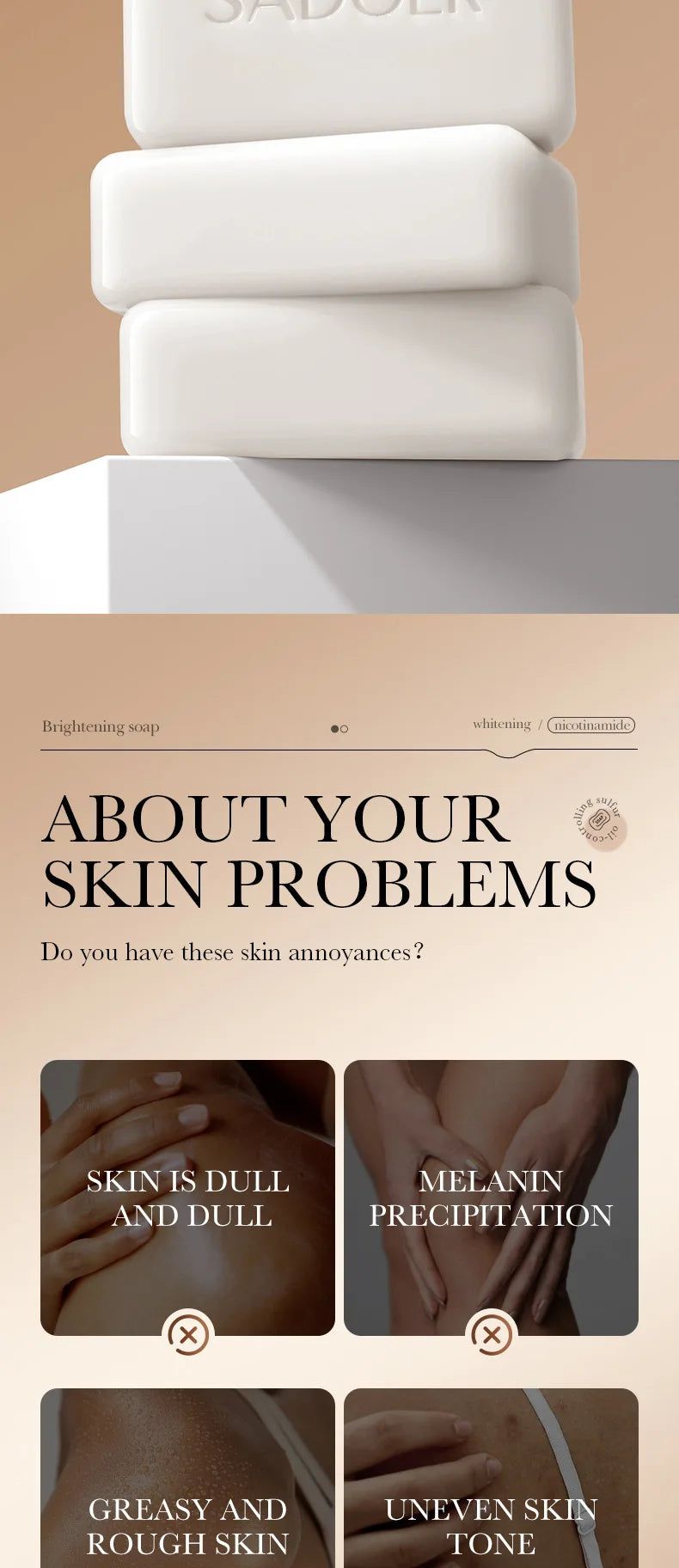 SADOER Face and Body Cleansing Soap Bar