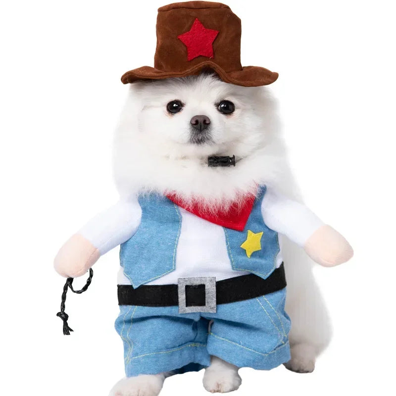 Halloween Stuffed-Body Pet Costume with Wig Hat
