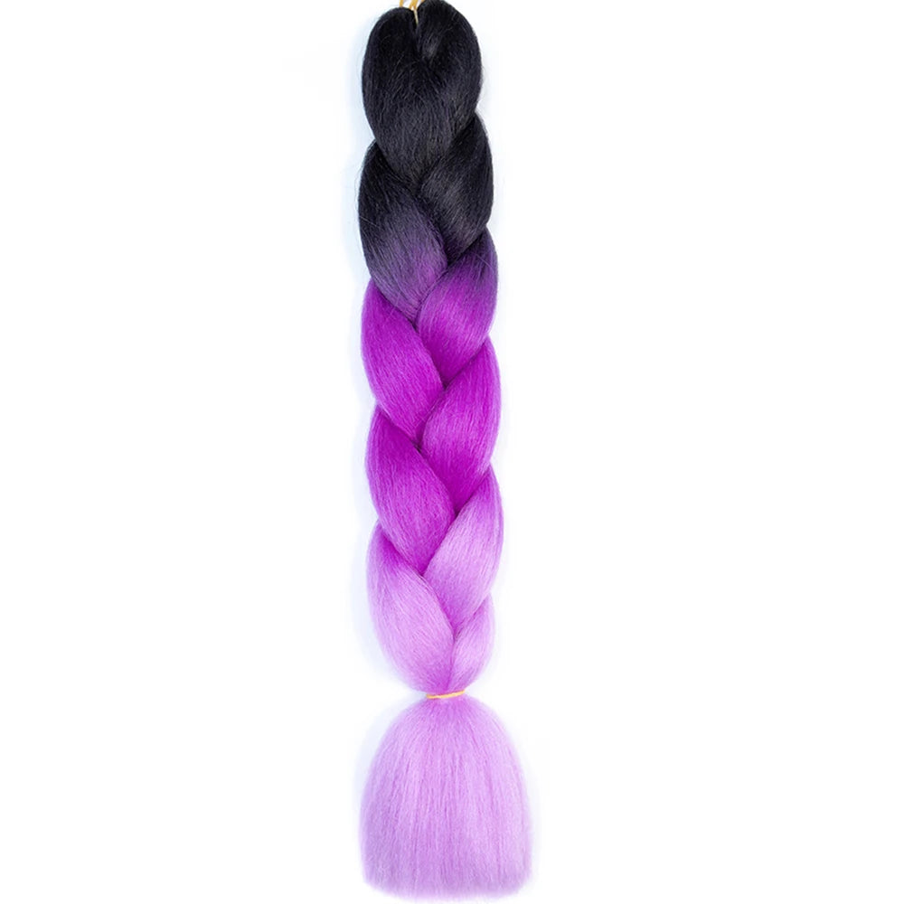 GlowStrands 24” Jumbo Braids for Kids & Adults – Ombre Kanekalon Hair Extensions, Easy Styling & Natural Feel