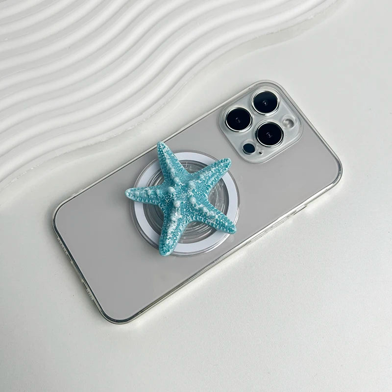 Resin Starfish Phone Grip Stand with MagSafe Magnetic or Adhesive Base